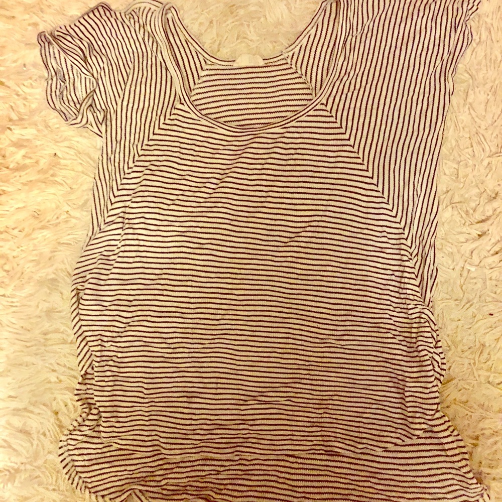 Black and white stripped and high low top